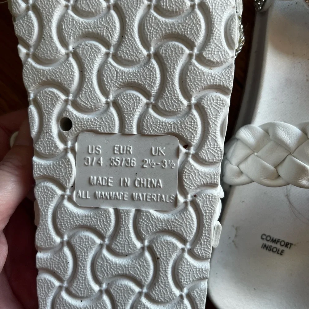 Girls white slides